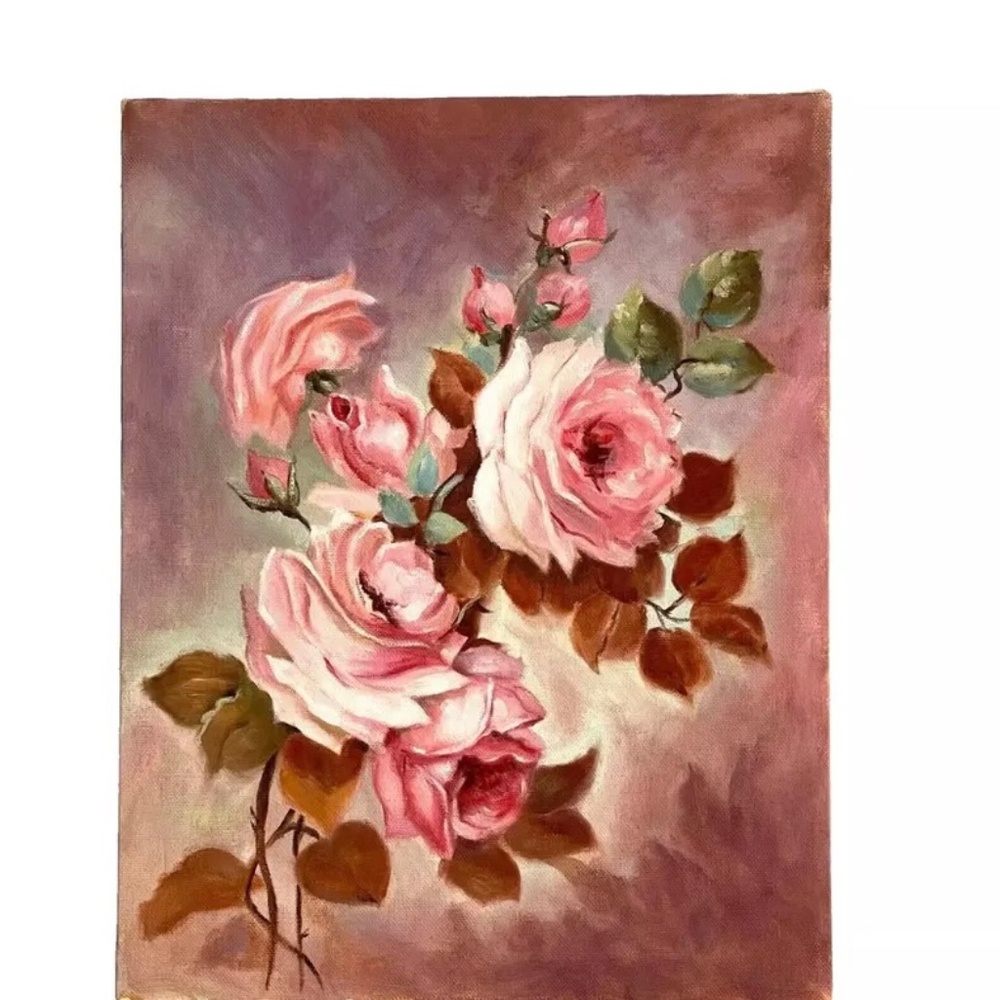 Vintage Floral Rose's Painting on Canvas